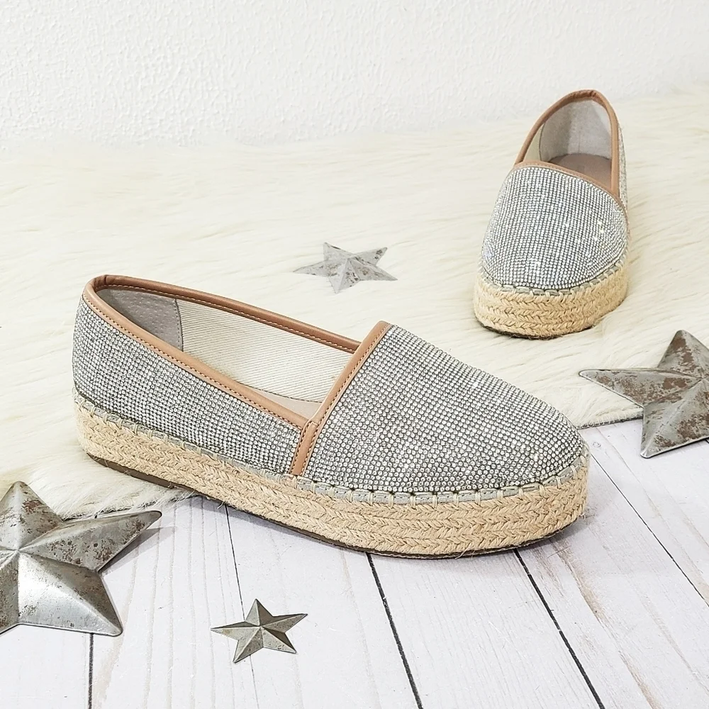 Gianni Bini Bruxie rhinestone loafer espadrille size 7.5